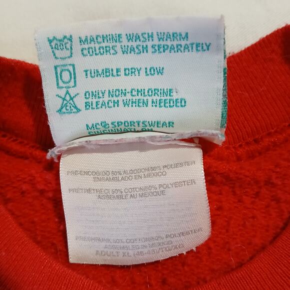 VTG MCC ENERGY sportswear XL MADE IN THE USA red heart flag Americana sweatshirt - Picture 7 of 9